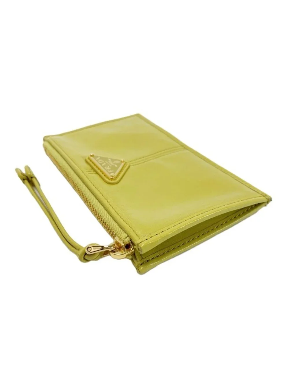 Prada Card Case Fragment Yellow Gold